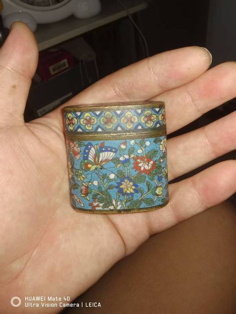 古玩雜項(xiàng)景泰藍(lán)煙膏盒真品鑒賞圖