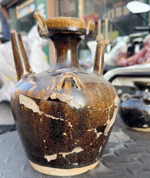 古玩陶瓷雞首壺真品鑒賞圖