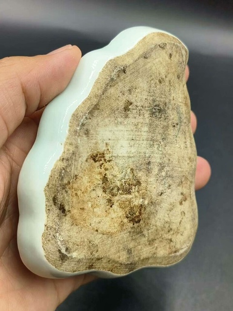 古玩陶瓷民國青白釉燭臺真品鑒賞圖