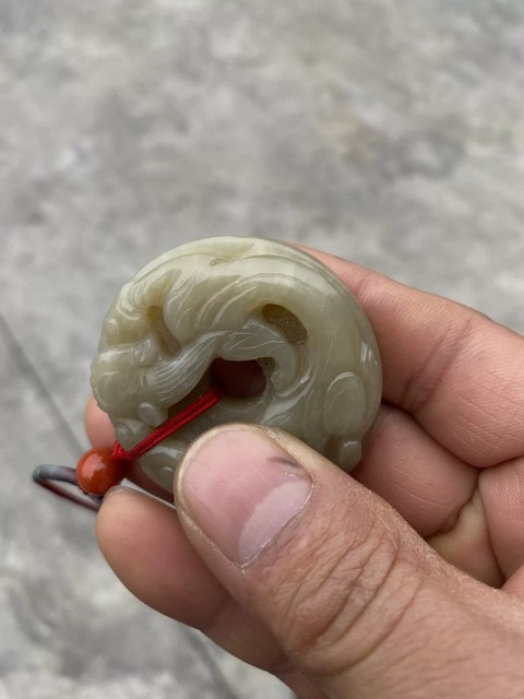 古玩玉器螭龍璧真品鑒賞圖