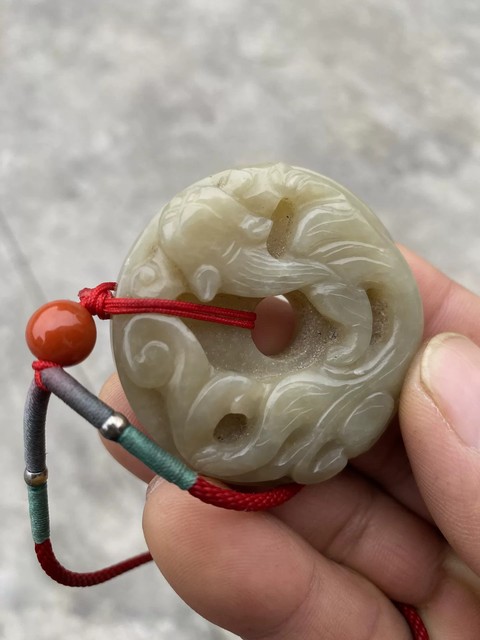 古玩玉器螭龍璧真品鑒賞圖