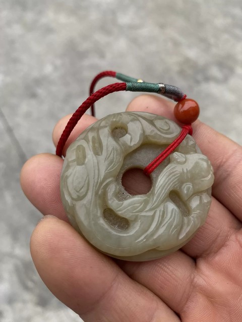 古玩玉器螭龍璧真品鑒賞圖