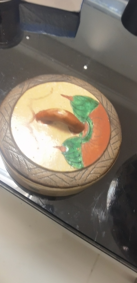 古玩陶瓷哥釉地鐵銹釉五彩加粉彩刀馬人罐真品鑒賞圖