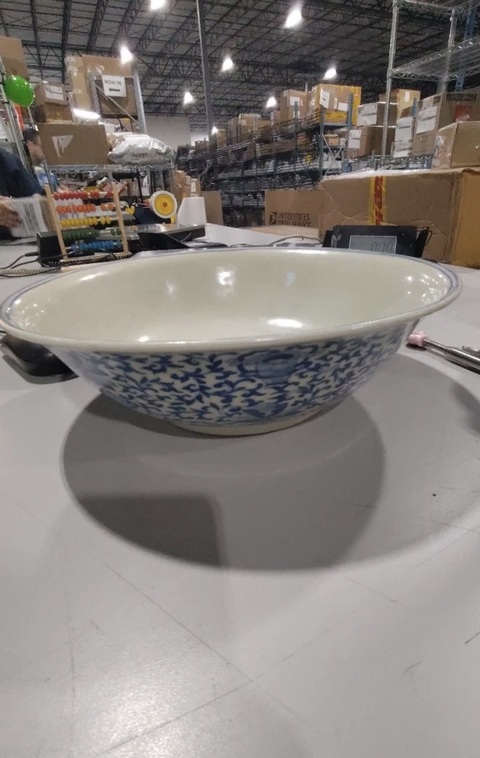 古玩陶瓷青花纏蓮?fù)胝嫫疯b賞圖