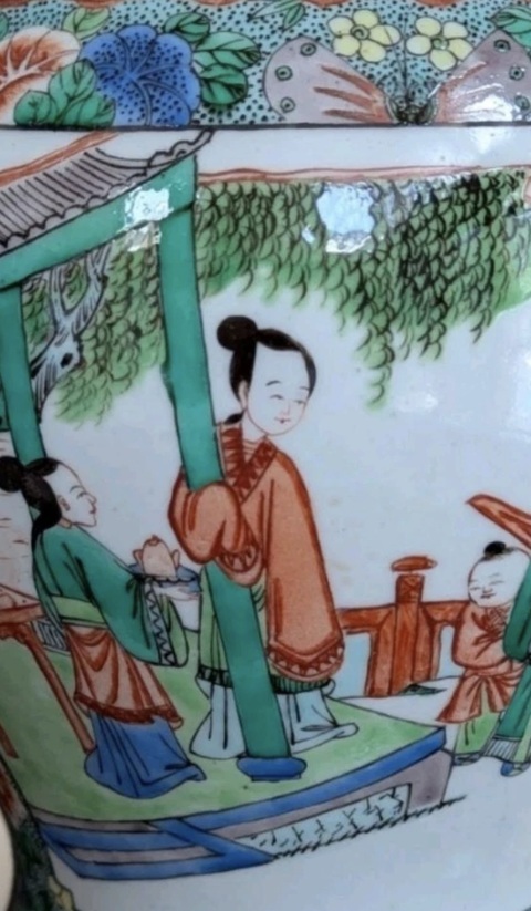 古玩陶瓷五彩人物故事紋將軍罐真品鑒賞圖