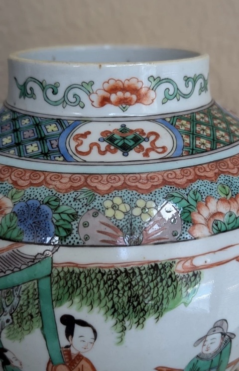 古玩陶瓷五彩人物故事紋將軍罐真品鑒賞圖