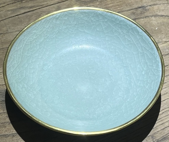 古玩陶瓷龍泉青瓷刻仰蓮紋洗真品鑒賞圖