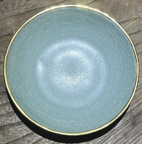 古玩陶瓷龍泉青瓷刻仰蓮紋洗真品鑒賞圖