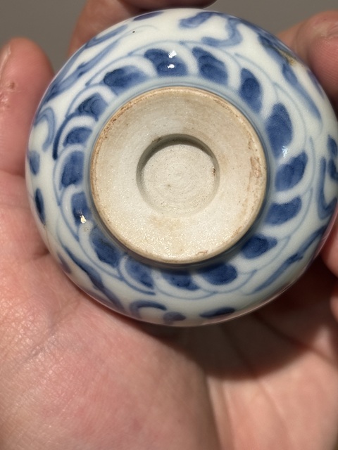 古玩陶瓷日本明治青花魁星圖杯真品鑒賞圖