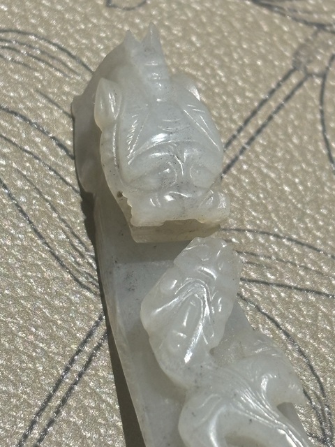 古玩玉器元·蒼龍教子玉鉤真品鑒賞圖