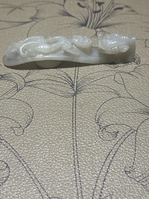 古玩玉器元·蒼龍教子玉鉤真品鑒賞圖