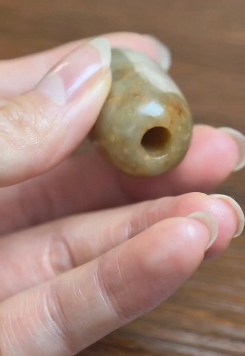 古玩玉器玉棗珠真品鑒賞圖