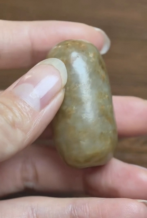 古玩玉器玉棗珠真品鑒賞圖