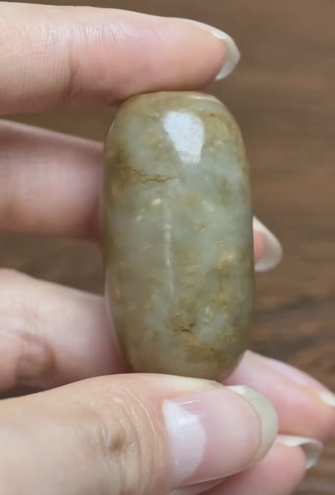 古玩玉器玉棗珠真品鑒賞圖