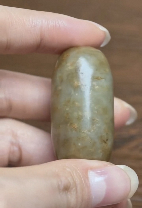 古玩玉器玉棗珠真品鑒賞圖