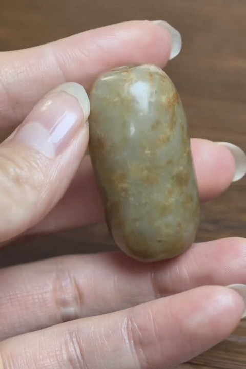 古玩玉器玉棗珠真品鑒賞圖