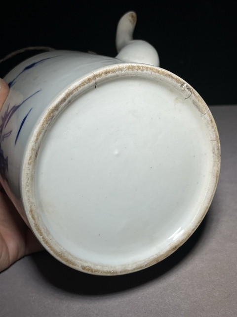 古玩陶瓷青花人物故事紋提梁壺真品鑒賞圖