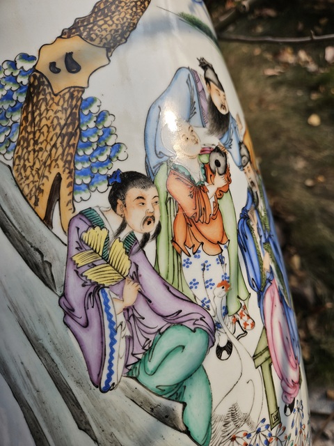 古玩陶瓷民國 粉彩人物嫁妝瓶真品鑒賞圖