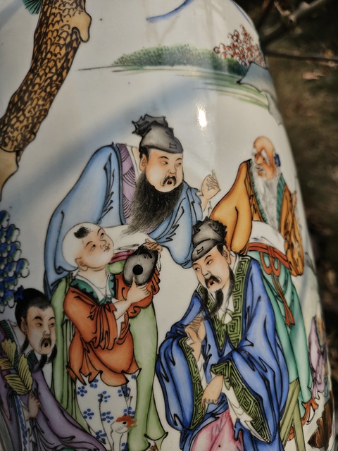 古玩陶瓷民國 粉彩人物嫁妝瓶真品鑒賞圖