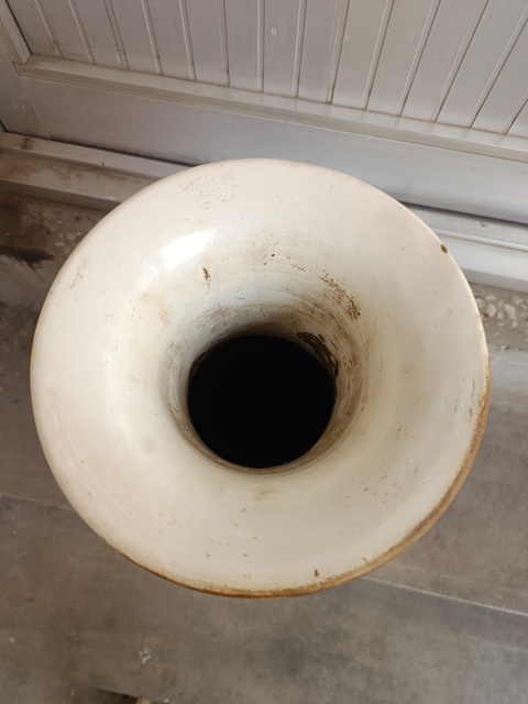 古玩陶瓷花鳥紋雙松葉耳撇口瓶拍賣，當前價格298元