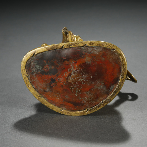 古玩銅器銅鎏金黃財神真品鑒賞圖