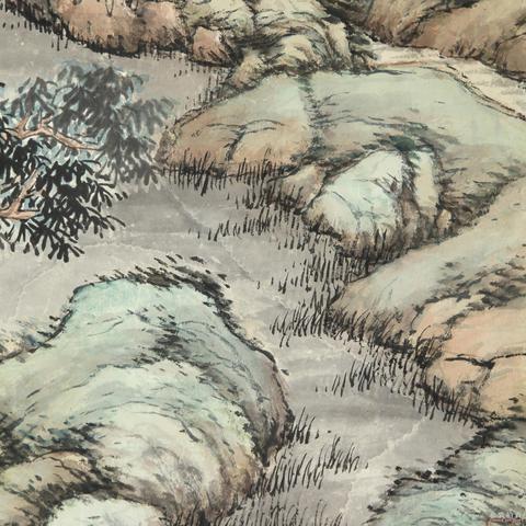 古玩字畫袁培基山水真品鑒賞圖