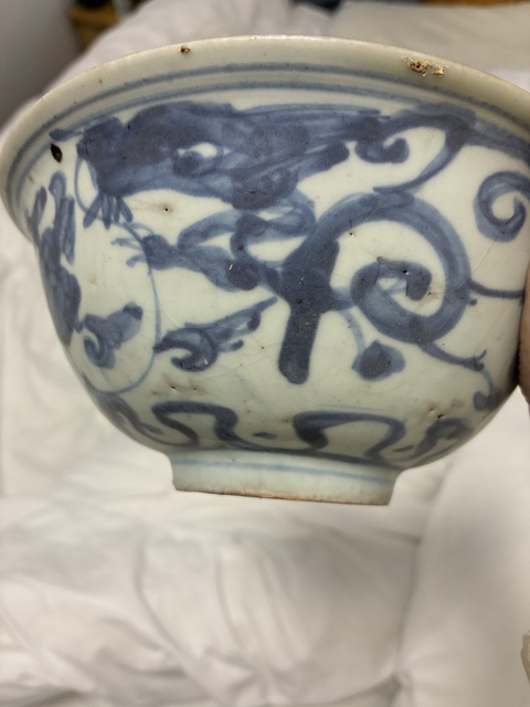 古玩陶瓷明正德草龍碗真品鑒賞圖