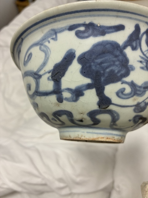 古玩陶瓷明正德草龍碗真品鑒賞圖