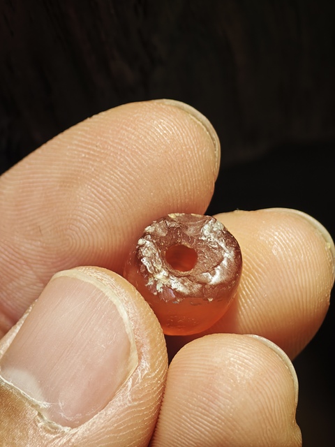 古玩玉器西亞老瑪瑙珠真品鑒賞圖