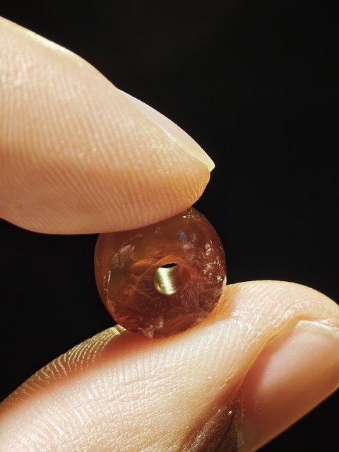 古玩玉器西亞老瑪瑙珠真品鑒賞圖