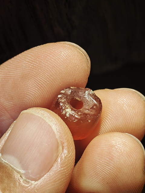 古玩玉器西亞老瑪瑙珠真品鑒賞圖