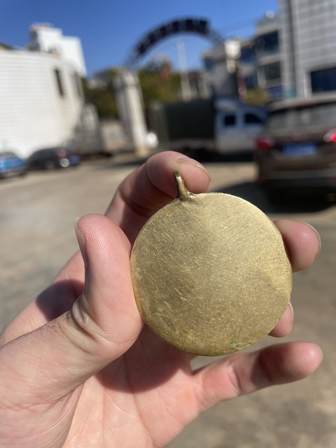 古玩銅器銅九宮八卦牌真品鑒賞圖