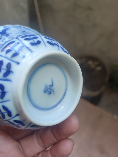 古玩陶瓷青花魚藻紋杯碟，盤子晚清真品鑒賞圖