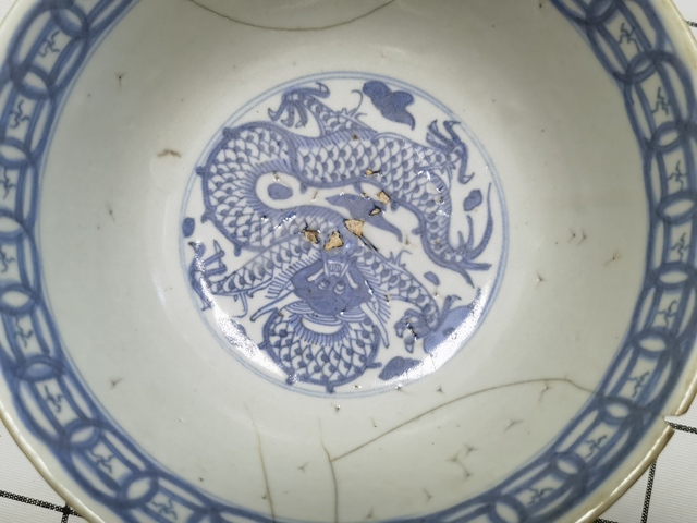 古玩陶瓷清代早期青花碗真品鑒賞圖