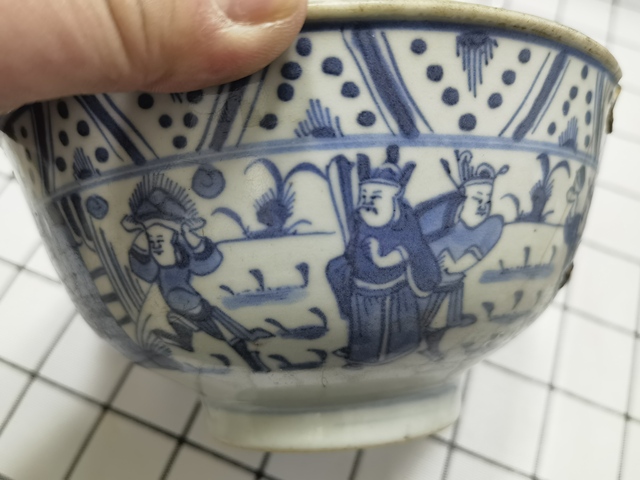 古玩陶瓷清代早期青花碗真品鑒賞圖