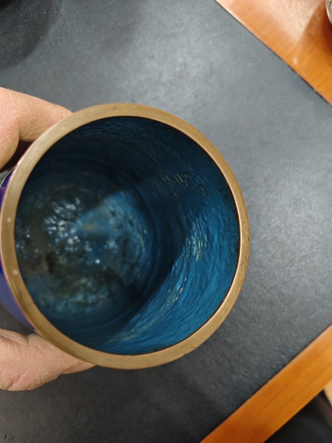 古玩銅器景泰藍賞瓶真品鑒賞圖