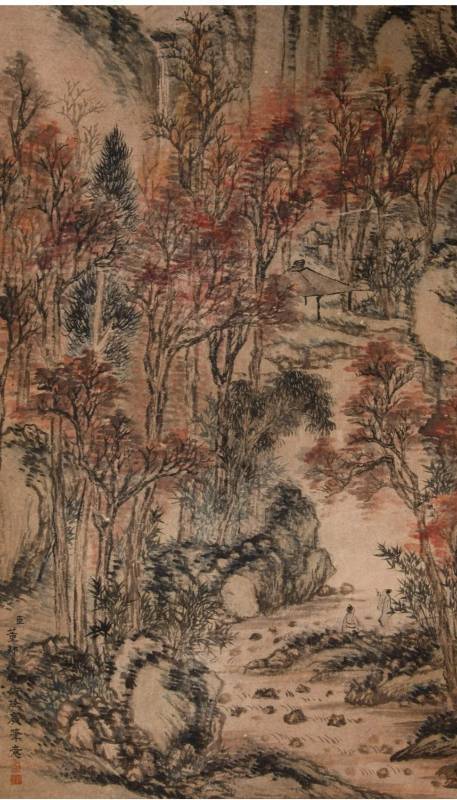 古玩字畫董邦達款山水立軸真品鑒賞圖