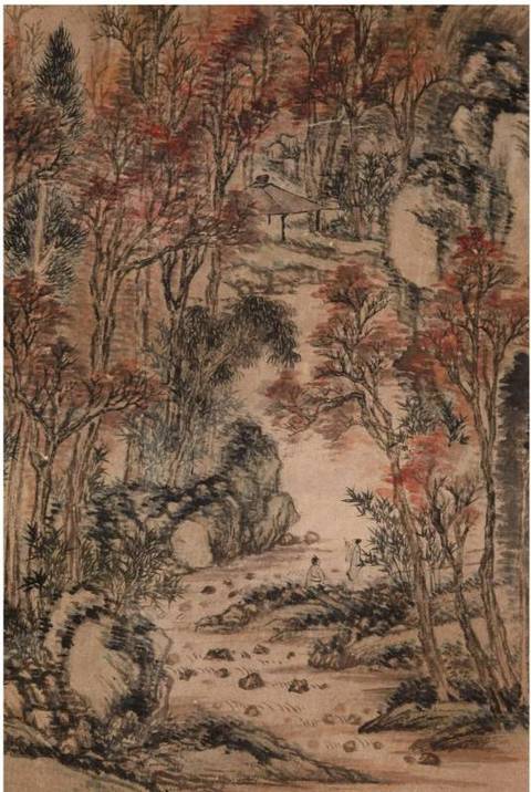 古玩字畫董邦達款山水立軸真品鑒賞圖