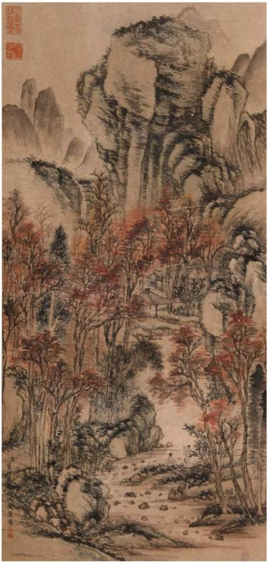 古玩字畫董邦達款山水立軸真品鑒賞圖