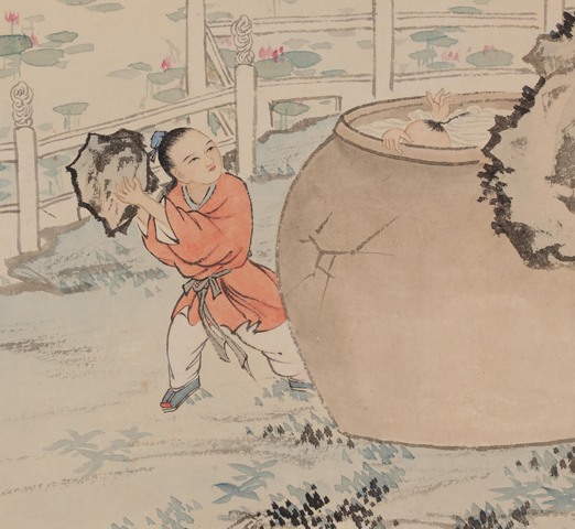 古玩字畫溥儒款人物故事圖立軸真品鑒賞圖