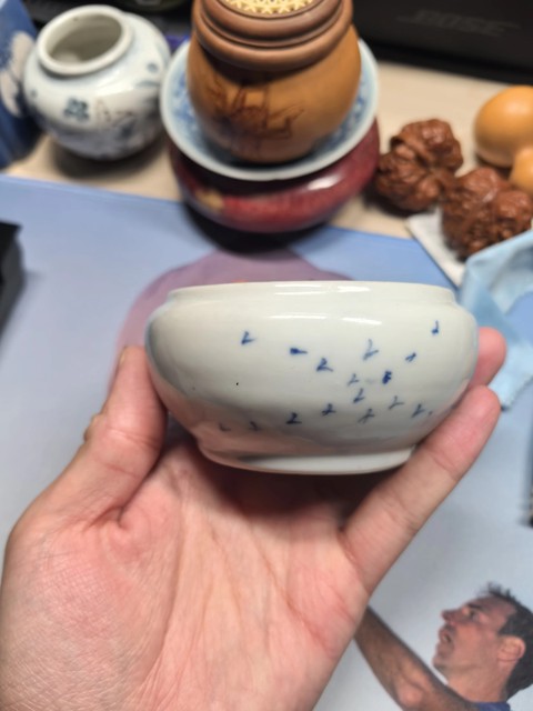 古玩陶瓷青花山水人物紋水洗真品鑒賞圖