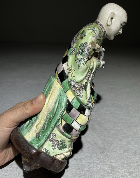 古玩陶瓷素三彩瓷像真品鑒賞圖