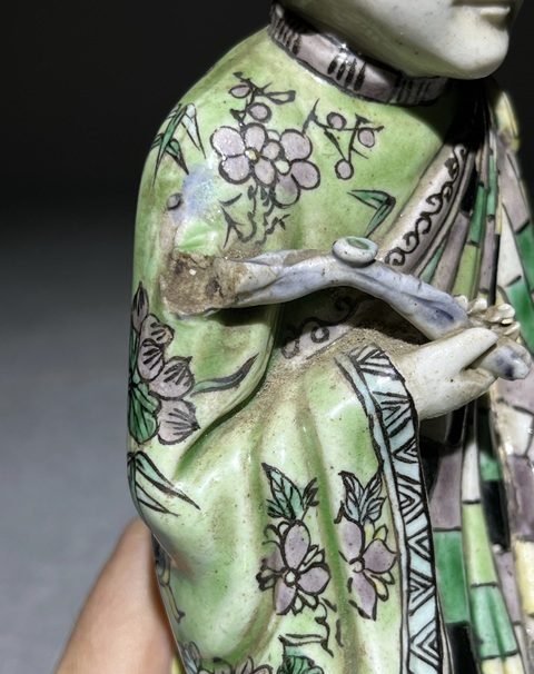 古玩陶瓷素三彩瓷像真品鑒賞圖