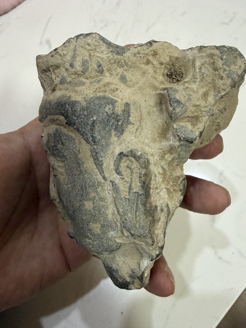 古玩雜項石雕造像殘首真品鑒賞圖