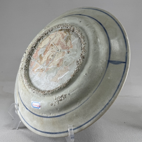 古玩陶瓷青花鳳穿牡丹紋大盤真品鑒賞圖