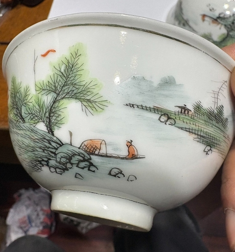 古玩陶瓷山水紋碗拍賣，當前價格688元