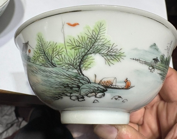 古玩陶瓷山水紋碗拍賣，當前價格688元