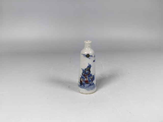 古玩陶瓷清中晚風景高仕人物紋鼻煙壺真品鑒賞圖