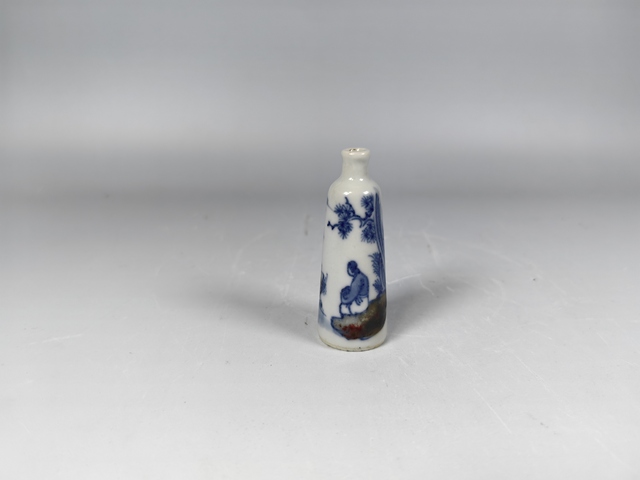 古玩陶瓷清中晚風景高仕人物紋鼻煙壺真品鑒賞圖