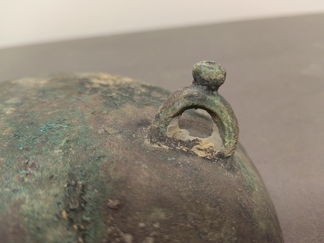 古玩銅器漢代青銅鼎蓋真品鑒賞圖